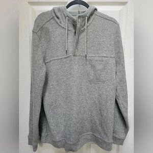 Toad & Co Men's Breithorn Henley Sweater Wool Blend Size Large Gray